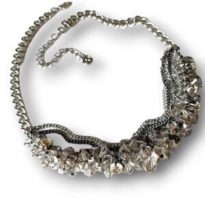 Crystal accent multi chain necklace